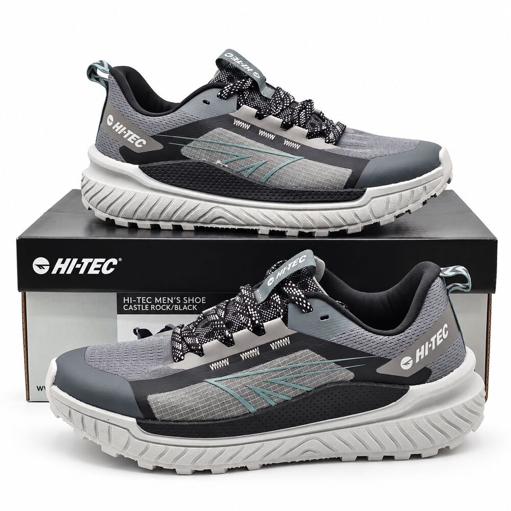 Hi-Tec Men's Trail Shoes Castle Rock Black Microchip Hiking Sneakers 9.5 1930429